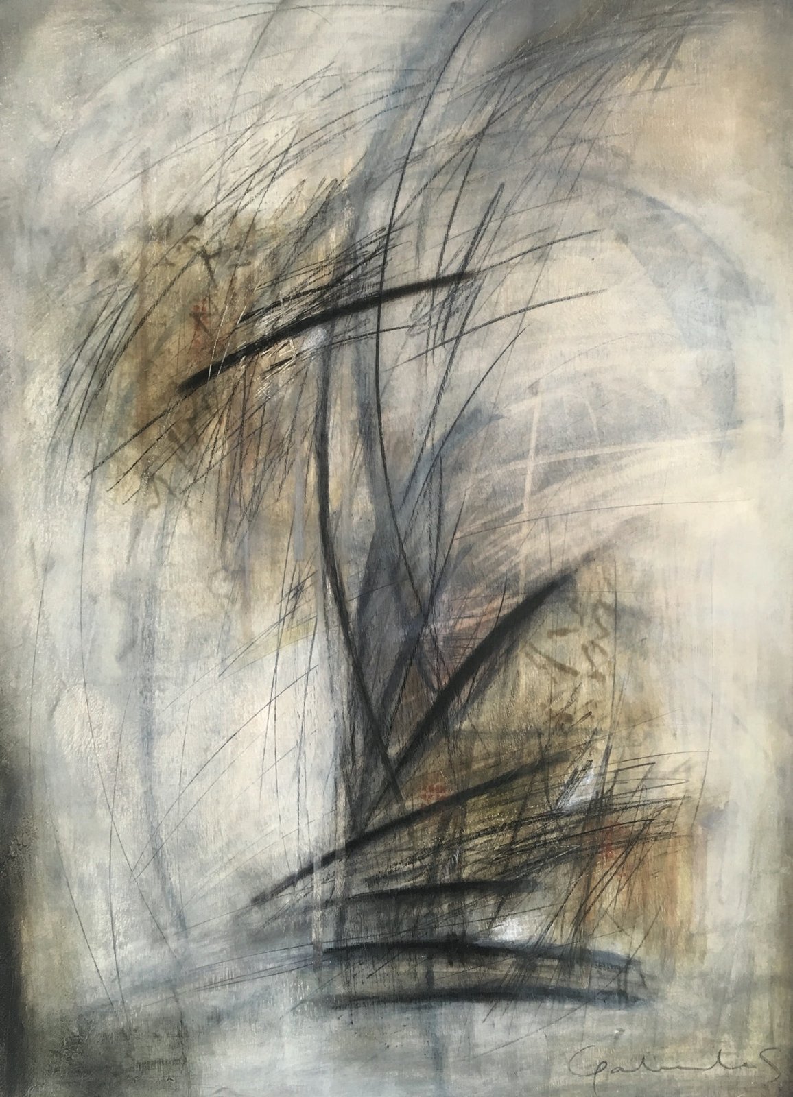 Borrando Instantes — óleo sobre tela, 50 × 70 cm, Gabriela Sánchez